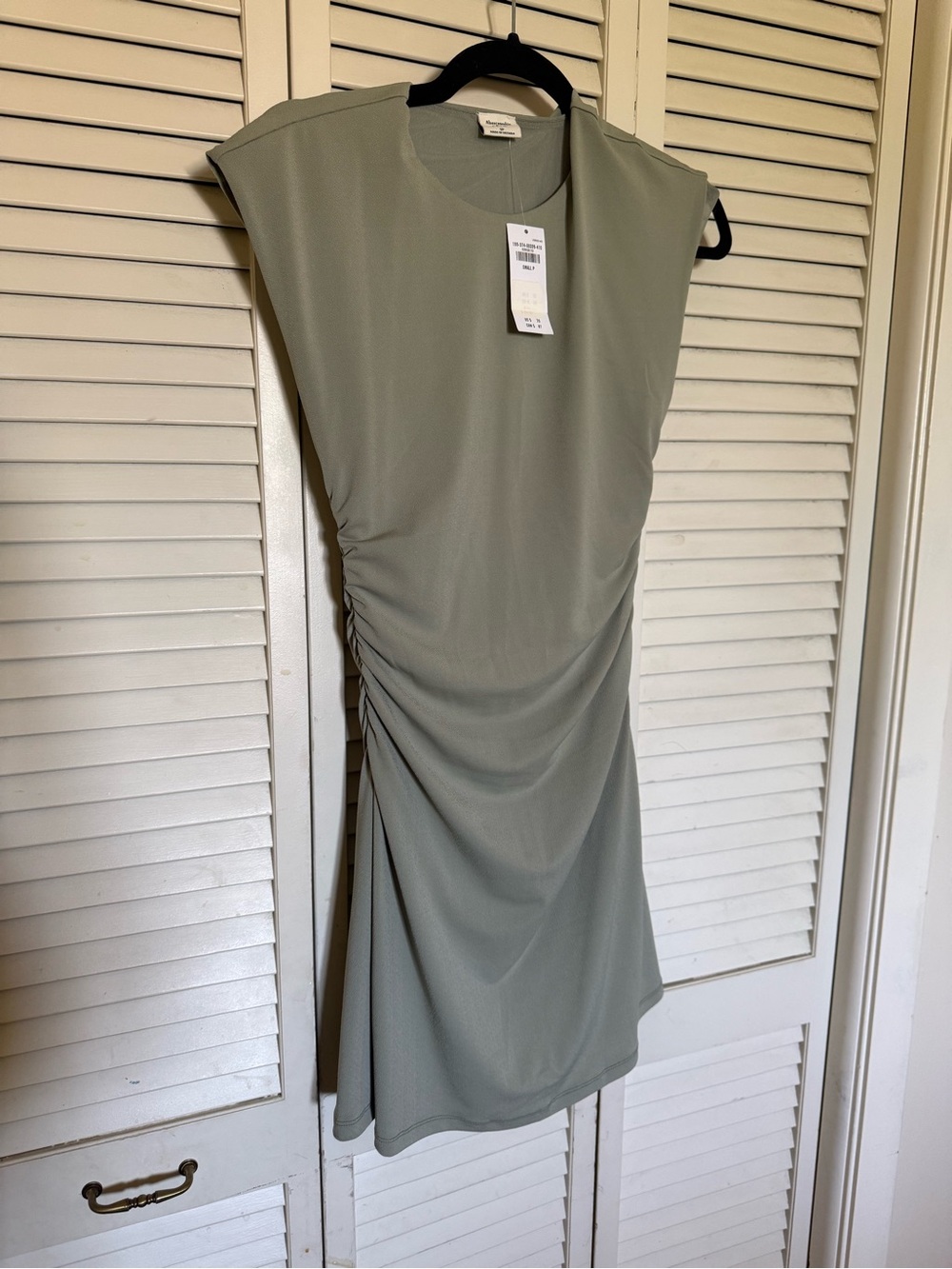 Abercrombie Sage Ruched Mini Dress